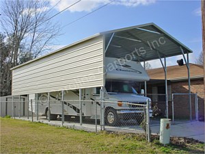 RV Carport Boxed Eave Style Two Panels on One Side